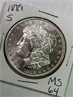 1881 S Morgan SIlver Dollar MS64