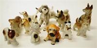 Group ceramic dog figures