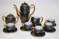 Japanese 'Kutani' ceramic coffee set