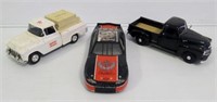 (3) Die cast items including GM truck, Action