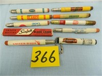 (8) Misc. Agriculture Advertising Bullet Pencils,