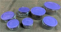 7 - Pyrex Glass Bowls W/ Lids