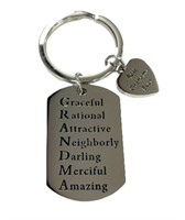 Silver-tone Personalized Grandma Engrave Keyring