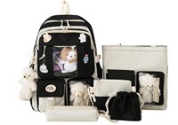 5 pcs Cute Aesthetic Backpack Set for Teens