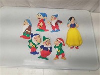 Vtg Molded Plastic Snow White & the 7 Dwarves