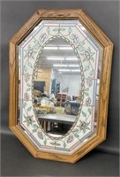 Octagonal Stained Glass Style Mirror