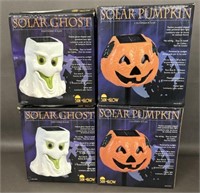 Ghost and Pumpkin Solar Lawn Lights