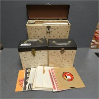 Nice Early Record Albums & 45 Records w/ Cases