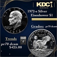 Proof 1972-s Silver Eisenhower Dollar $1 Graded pr