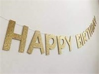 Gold Glitter "Happy Birthday" Banner
