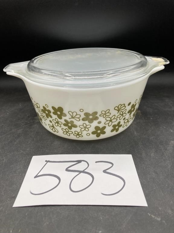 Vintage Pyrex Green Spring Blossom 474-