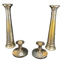 2 Pair of Silverplate Candle Holders