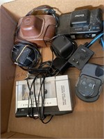 Box of assorted cameras, and more
