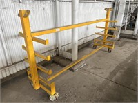 Steel Mobile 4 Tiered Double Sided Storage Rack