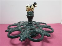 VTG Cast Iron Egg Holder with cast Iron Cow