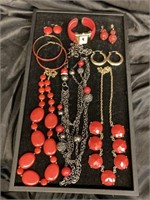"LADY IN RED" / JEWELRY LOT