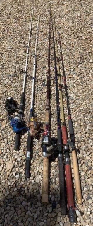 6- Large Fish, Fishing Poles 2 Without Reels