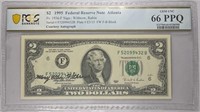 1995  $2 Courtesy Autograph PCGS 66 PPQ GEM UNC