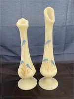 2 Fenton Hand Painted Vases