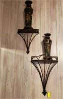 PAIR OF WALL SCONCES WITH VASES