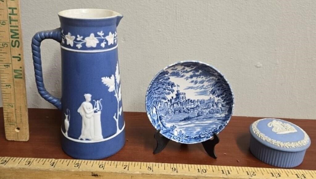 3 Blue and White Decorative Items-Wedgewood