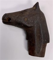 Solid iron horse head, 6" wide x 7" tall, 2.5"