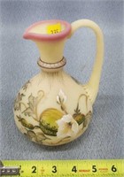 Fenton Hand Painted & Signed Pitcher/ Vase- 7"t