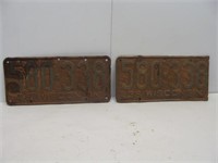 Matched Pair of 1936 License Plates