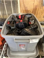 Tub of Misc Electric/Battery Tools