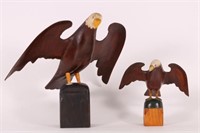 Pair of Handcarved and Painted Folk Art Eagles