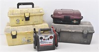 (4) Tool Boxes, Jumper Pack + Some Tools