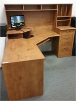 L-Shaped desk with hutch