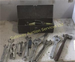 Toolbox with tools. Wrenches,