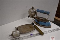 Coleman Gas Iron With Trivet, pump and funnel
