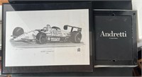 Mario Andretti Autographed Sketch & Book