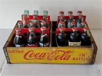 Coca Cola Wood Crate with Bottles