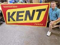 Kent Feed Metal Advertising Sign 4x8'