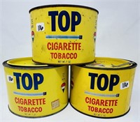 3 Antique Top Tobacco Tins