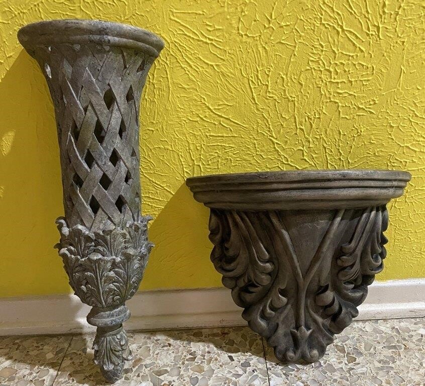 Neoclassical Style Wall Shelf Pair