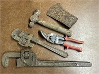 Pipe Wrenches, Snips, Hammer, Axe Head