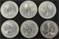 (6) 2015 1/2oz AUSTRALIA .999 SILVER ROUNDS