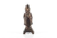 CHINESE BRONZE FIGURE OF A SCHOLAR OFFICIAL