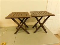 2 Plastic Deck tables 17X17X19