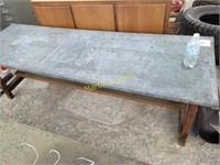 small table with metal top