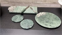 Heavy Marble & Seagull Pewter Decals Cheese Boards