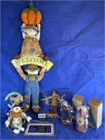Fall Décor Scarecrows & Moo Cow Plaque