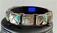 .925 Mother of Pearl & Turquoise Bracelet