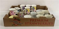 Tray Lot of Porcelain Cups & Saucers