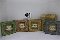 Set of (4) Home Interior Tea Pot Art