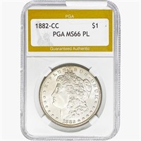 1882-CC Morgan Silver Dollar PGA MS66 PL